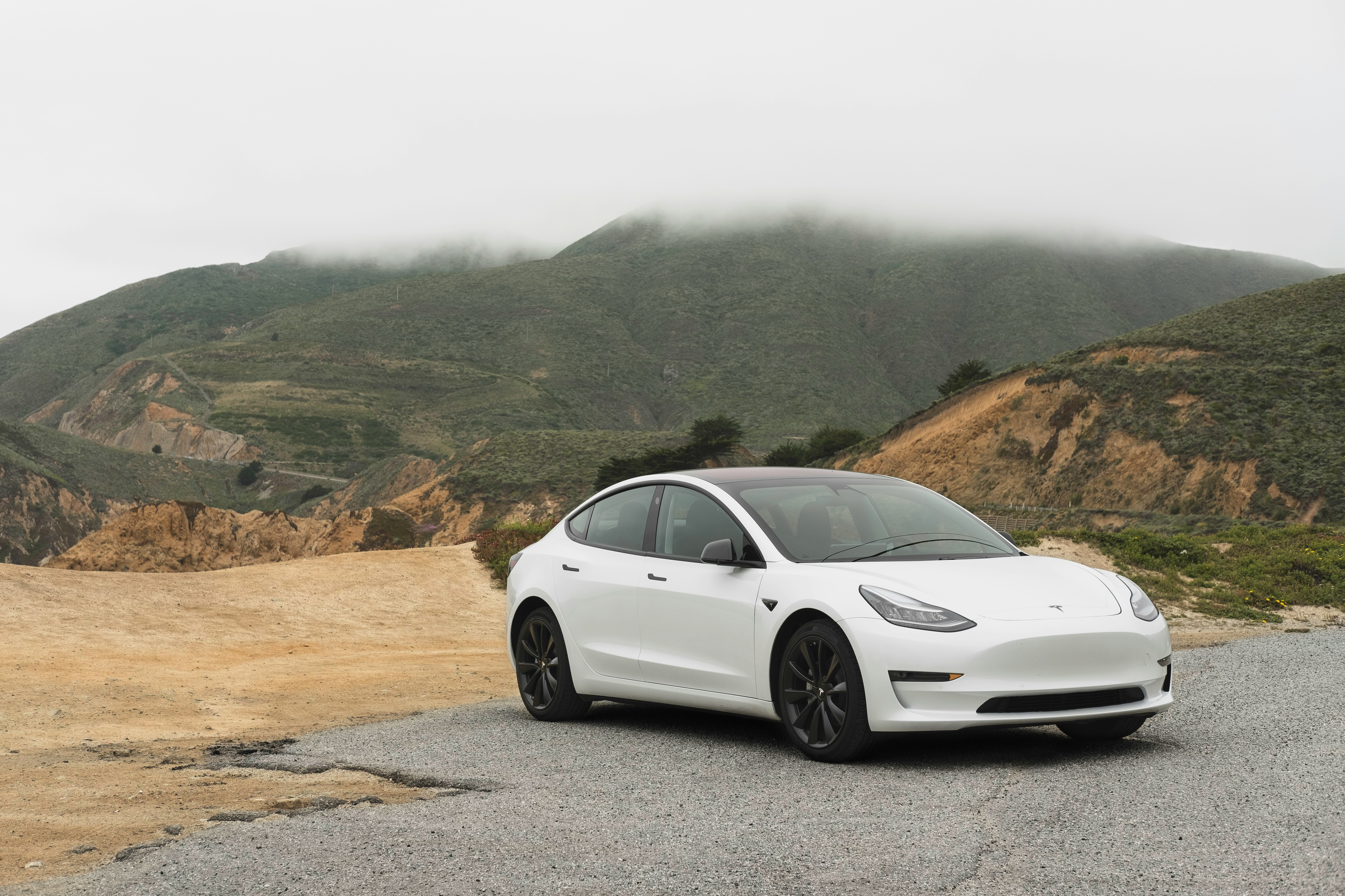 Tesla on a mountain